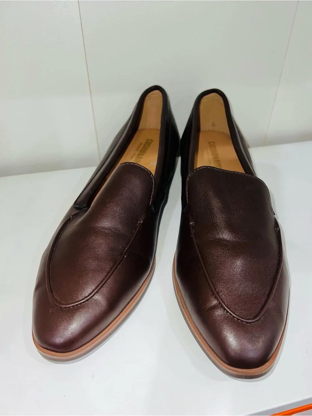 Women's Cushionaire Brown Leather Slip-On Loafers - Sleek Casual Flats